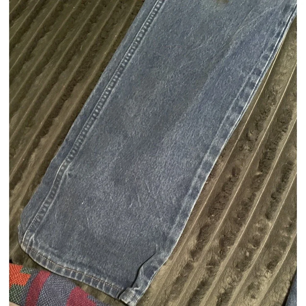 Mens Vintage WRANGLER 34x32” WORK Jeans Straight Medium Wash 13MWZ USA